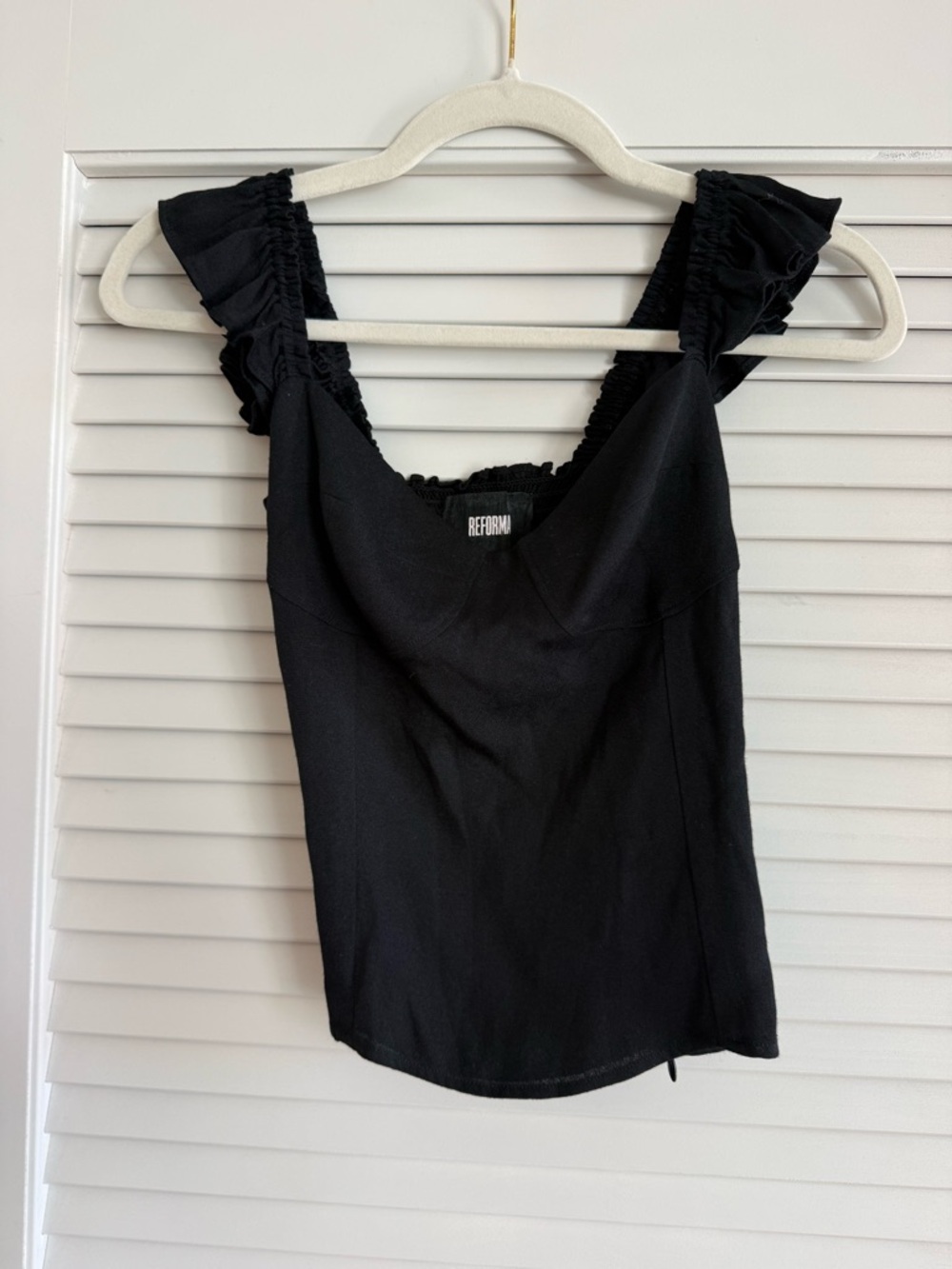 Reformation Black Ruffle Women’s Top - S